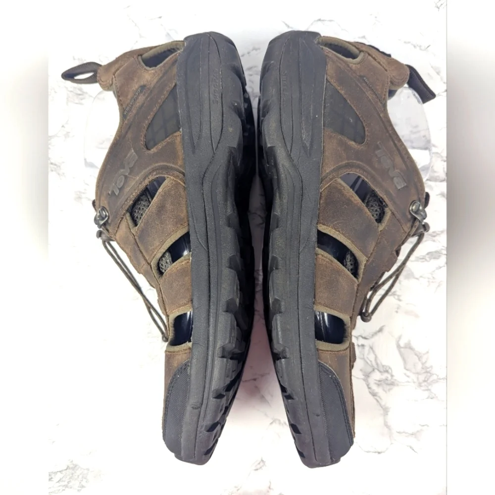 Teva Kimtah Size 12 Men's Leather Sandals Brown